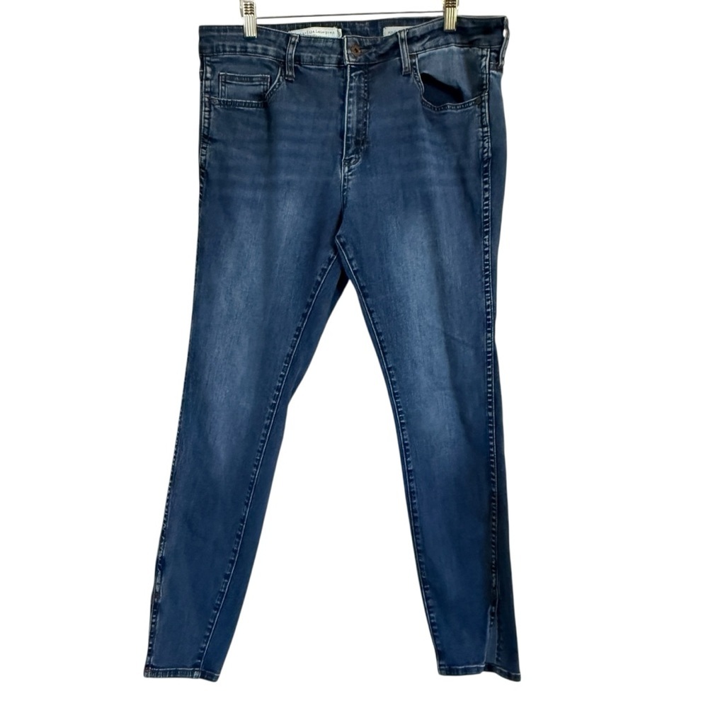 Pilcro Letterpress Mid-Rise Skinny Jeans with Hem Slit Women’s Size 33 Tall